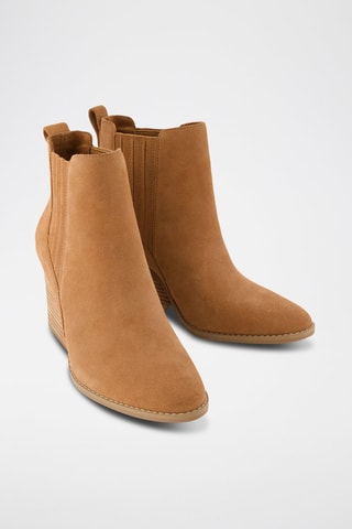 Bottines Chelsea compensées en cuir Noa - Marron clair
