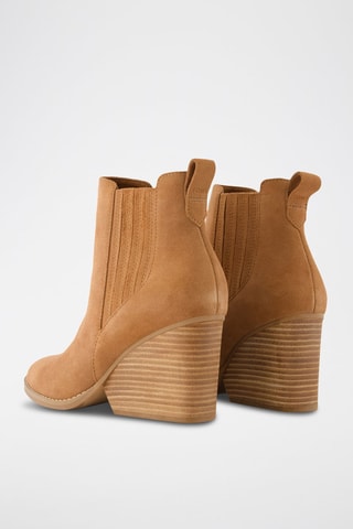 Bottines Chelsea compensées en cuir Noa - Marron clair