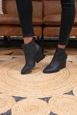 Bottines Chelsea compensées en cuir Noa - Noir