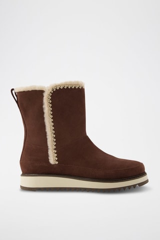 Bottines fourrées en nubuck Bergen - Marron foncé
