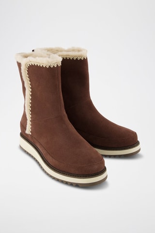Bottines fourrées en nubuck Bergen - Marron foncé