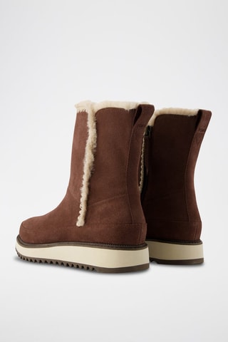 Bottines fourrées en nubuck Bergen - Marron foncé