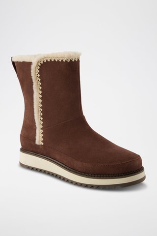Bottines fourrées en nubuck Bergen - Marron foncé