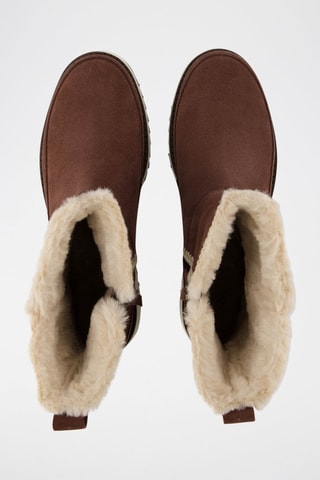 Bottines fourrées en nubuck Bergen - Marron foncé