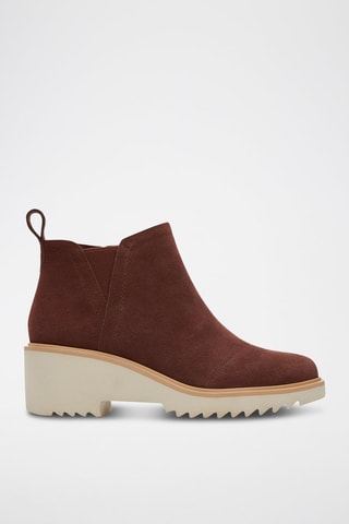 Bottines Chelsea compensées en cuir Maude - Marron