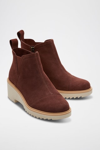 Bottines Chelsea compensées en cuir Maude - Marron