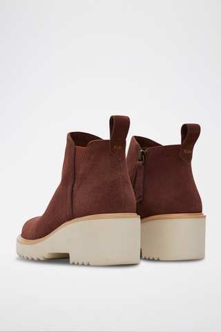 Bottines Chelsea compensées en cuir Maude - Marron