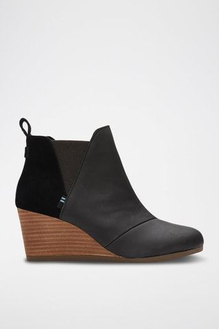 Bottines Chelsea compensées en cuir Kelsey - Noir