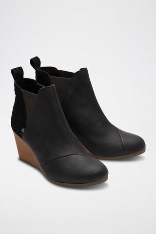 Bottines Chelsea compensées en cuir Kelsey - Noir
