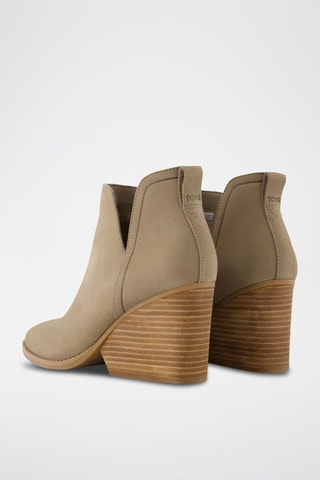 Bottines compensées en cuir Eliza - Beige