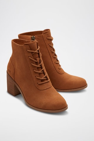 Bottines en cuir Evelyn Lace Up - Beige