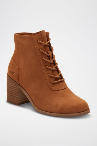 Bottines en cuir Evelyn Lace Up - Beige