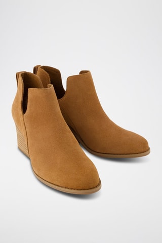 Bottines compensées en nubuck Gwen - Marron