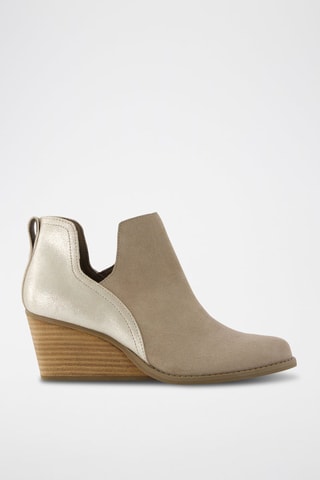 Bottines compensées en nubuck Gwen - Beige