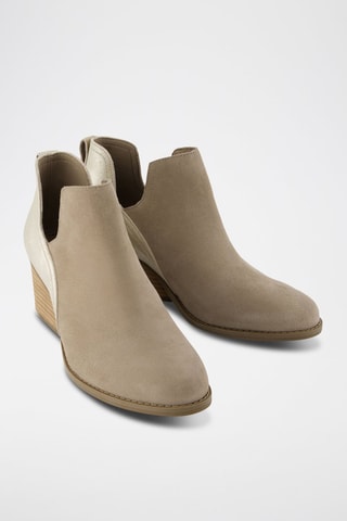 Bottines compensées en nubuck Gwen - Beige