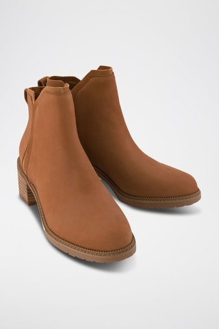 Bottines compensées en cuir Hailey - Marron