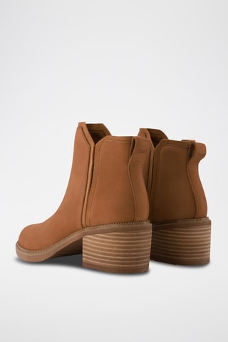 Bottines compensées en cuir Hailey - Marron