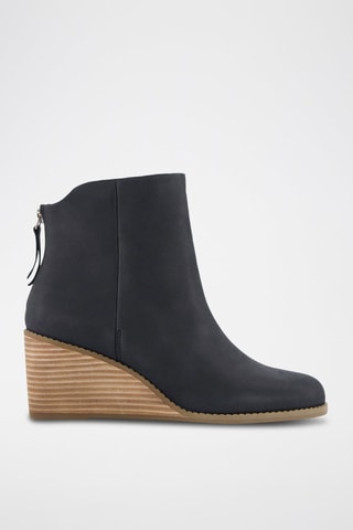 Bottines compensées en cuir Casey - Noir