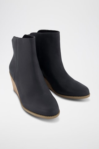 Bottines compensées en cuir Casey - Noir