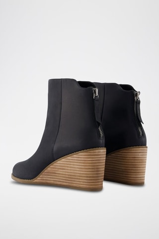 Bottines compensées en cuir Casey - Noir