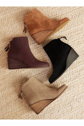 Bottines compensées en nubuck Casey - Beige