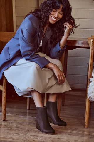 Bottines compensées en cuir Casey - Violet