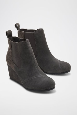 Bottines Chelsea compensées en cuir Bailey - Gris foncé