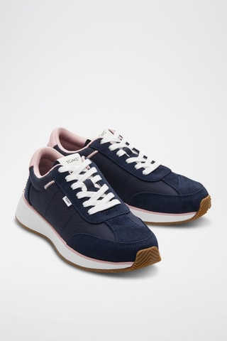 Baskets en cuir Wyndon - Bleu marine