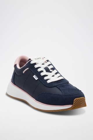 Baskets en cuir Wyndon - Bleu marine