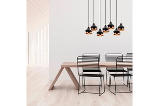 Suspension Yildo - Noir et doré - 7 x 40 W