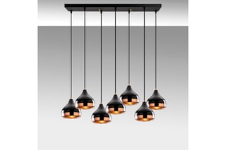 Suspension Yildo - Noir et doré - 7 x 40 W