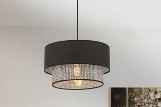 Candeeiro suspenso Echo - Cinzento e preto