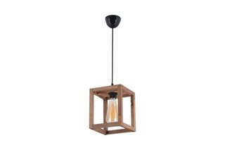 Candeeiro suspenso em madeira Cube - Natural
