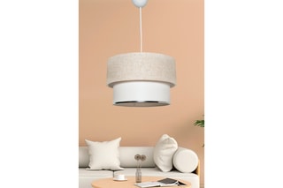 Candeeiro suspenso Corbeu Creme e branco