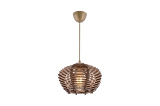 Candeeiro suspenso em bambu Barlas Bronze