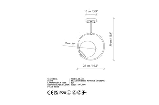 Candeeiro suspenso - Dourado - 40 W