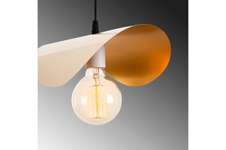 Candeeiro suspenso Sivani - Branco e dourado - 100 W