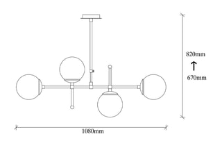 Suspension Mudoni - Doré - 4 x 60 W