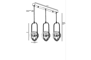 Candeeiro suspenso - Branco e cobre - 60 W