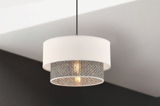 Candeeiro suspenso Echo - Branco e cinzento - 45-60 W