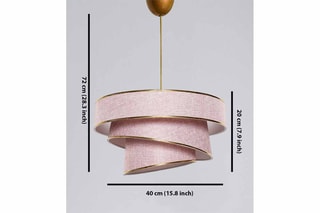 Candeeiro suspenso Couper - Bege e dourado - 60 W