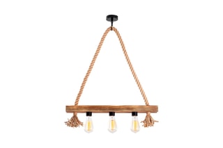Candeeiro suspenso em madeira Erebos - Natural - 3 x 40 W