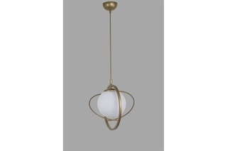 Candeeiro suspenso - Bronze e branco
