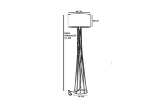 Lampadaire Havin - Noir - 60 W - 170 cm