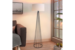 Lampadaire Ayd - Blanc et noir - 60 W - 155 cm