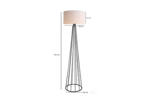Lampadaire Ayd - Blanc et noir - 60 W - 155 cm