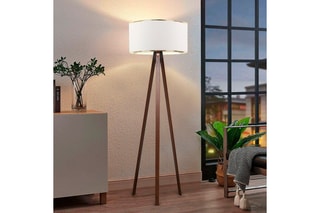 Lampadaire trépied - Marron et blanc - 60 W - 140 cm