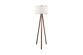 Lampadaire trépied - Marron et blanc - 60 W - 140 cm