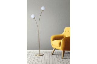 Lampadaire Rose - Doré et blanc - 2 x 60 W - 165 cm