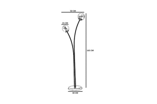 Lampadaire Rose - Doré et blanc - 2 x 60 W - 165 cm